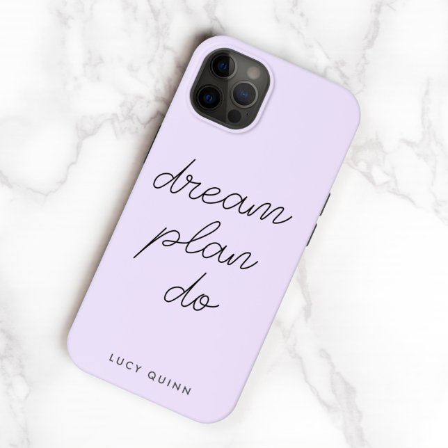Dream Plan Do Pastel Lilac Purple Modern Feminine Case-Mate iPhone Case (Creator Uploaded)