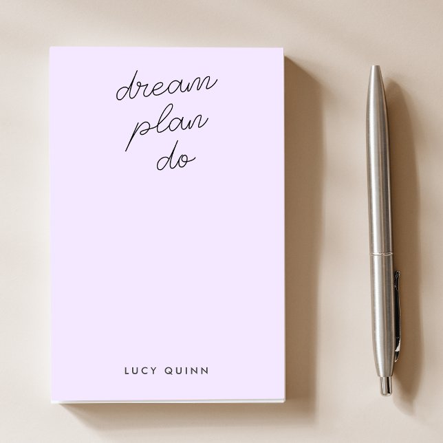 Dream Plan Do Pastel Lilac Purple Modern Feminine Post-it Notes (Creator Uploaded)