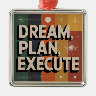 Dream, Plan, Execute Metal Tree Decoration