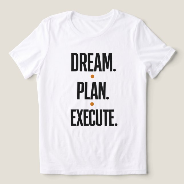 Dream Plan Execute Motivational Typography Women's Tri-Blend Shirt (Design Front)