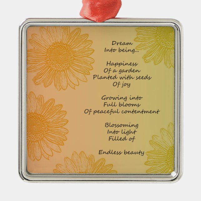 Dream Poem Metal Tree Decoration (Front)