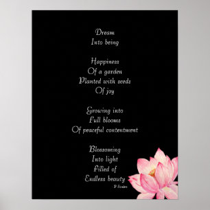 Dream Poem with Lotus Flower Poster
