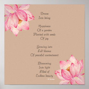 Dream Poem with Lotus Flowers Poster