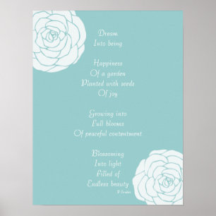 Dream Poem with White Roses Poster