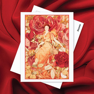 Dream Roses Red Flower Fairy Postcard