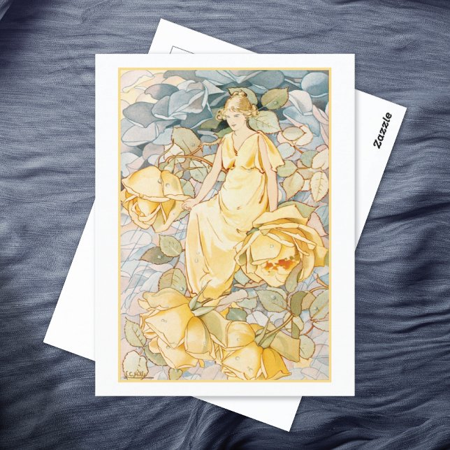 Dream Roses Yellow Flower Fairy Postcard (Creator Uploaded)