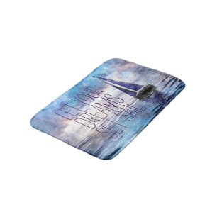 Dream Sail Inspirational Quote Ocean Blue Sunset Bath Mat