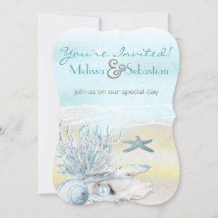 Dream Shore Beach Blue Wedding Invite