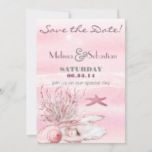 Dream Shore Beach Carnation Pink Save the Date