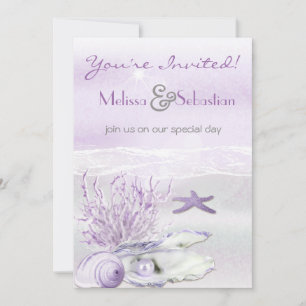 Dream Shore Beach Orchid Wedding Invite