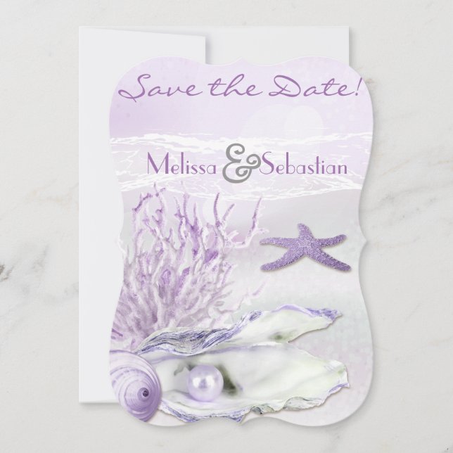 Dream Shore Beach Orchid Wedding Save the Date (Front)
