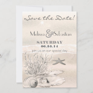 Dream Shore Beach Sepia Wedding Save the Date