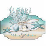 Dream Shore Beach Teal Wedding Table Sculpture Standing Photo Sculpture<br><div class="desc"></div>