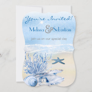 Dream Shore Beach Very Blue Wedding Invite