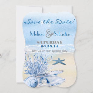Dream Shore Beach Very Blue WeddingSave the Date Save The Date