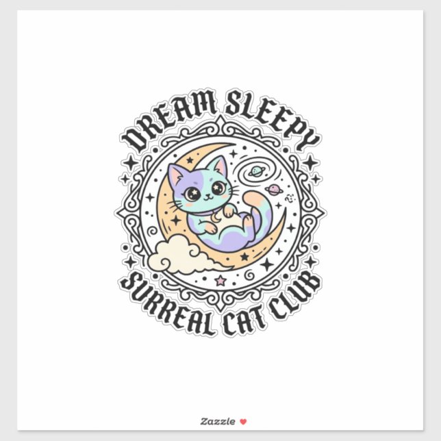 Dream Sleepy Surreal Cat Funny Cat Lover Design -  (Sheet)