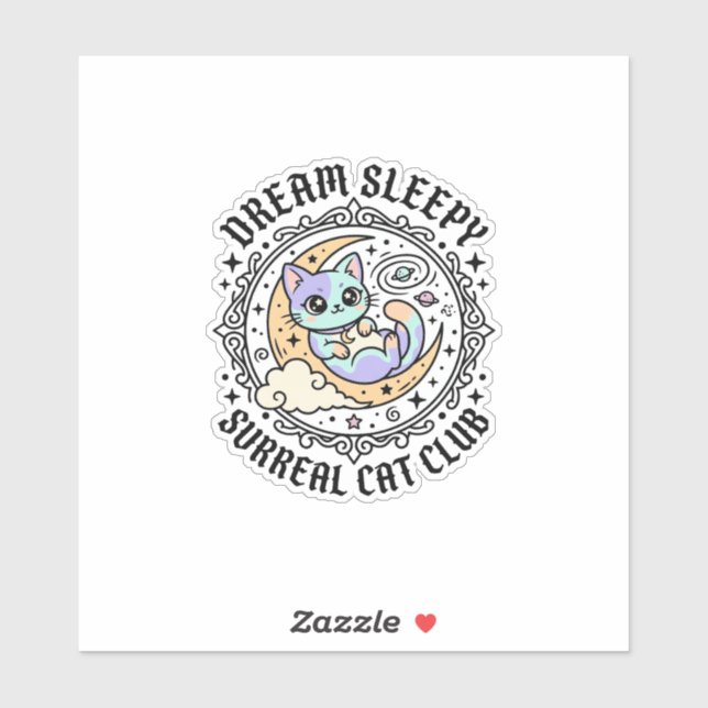 Dream Sleepy Surreal Cat Funny Cat Lover Design -  (Sheet)
