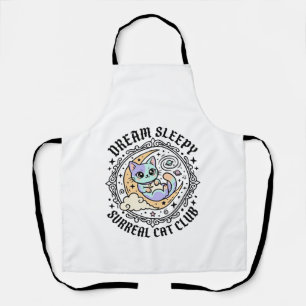 Dream Sleepy Surreal Cat Funny Cat Lover Design - Apron