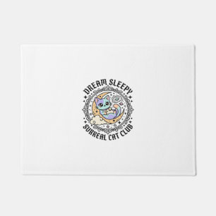 Dream Sleepy Surreal Cat Funny Cat Lover Design - Doormat