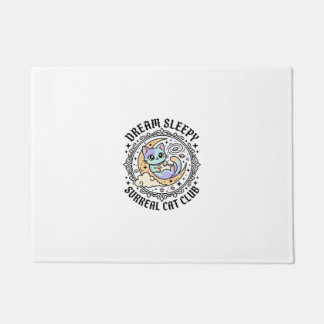Dream Sleepy Surreal Cat Funny Cat Lover Design -  Doormat