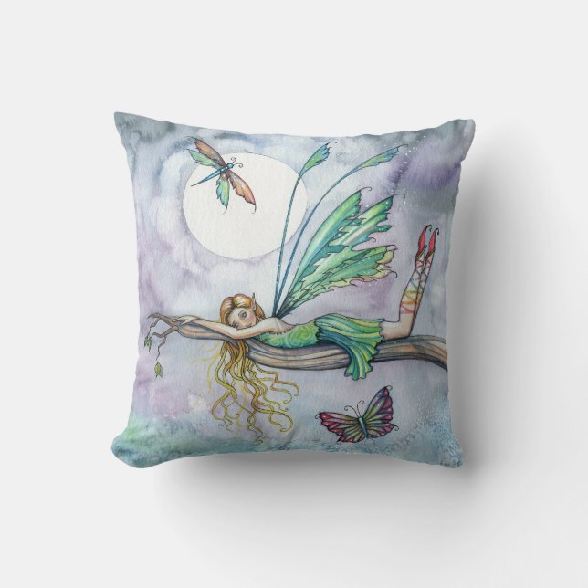 Dream Spot Faerie and Butterfly Throw Pillow (Front)