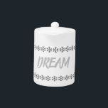 Dream Tea Jar<br><div class="desc">This dreamy design inspires with its abstract background and letters that spell out DREAM. Makes a great gift for a loved one or a friend.</div>