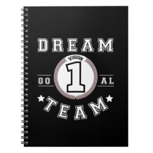 Dream Team One Vision One Goal Teamwork Office Notebook