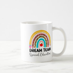 Dream Team Special Education Boho Rainbow Leopard Coffee Mug