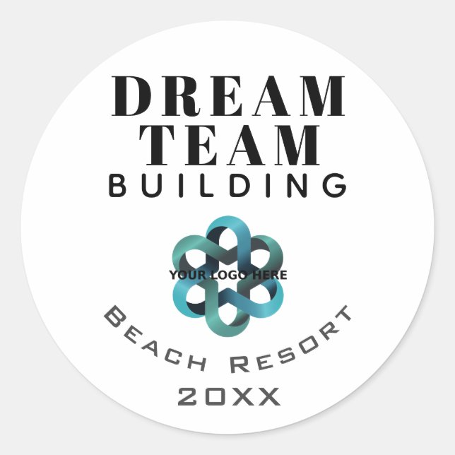 Dream Team Team Building Company Logo Employee Classic Round Sticker (Front)