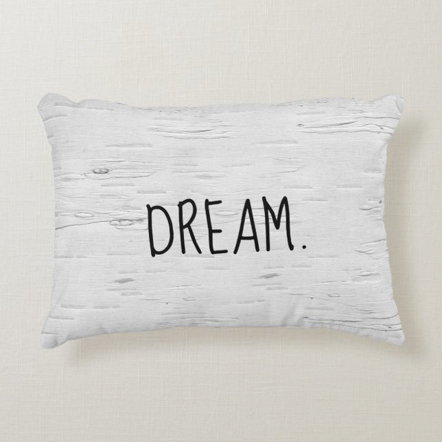 DREAM Text On Birch Tree  Accent Pillow (Front)