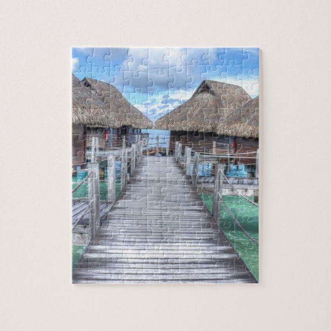 Dream Vacation Bora Bora Overwater Bungalows Jigsaw Puzzle (Vertical)
