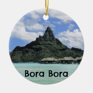 Dream Vacation Bora Bora Tahiti Atoll Formation Ceramic Tree Decoration