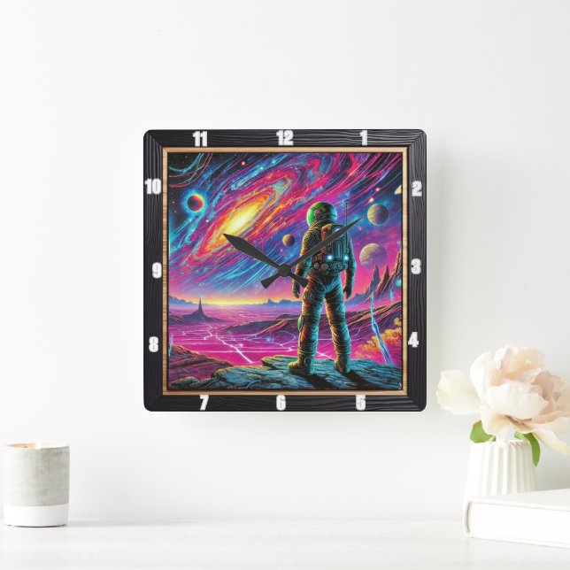 Dream Voyage Through Space Square Wall Clock (Home)