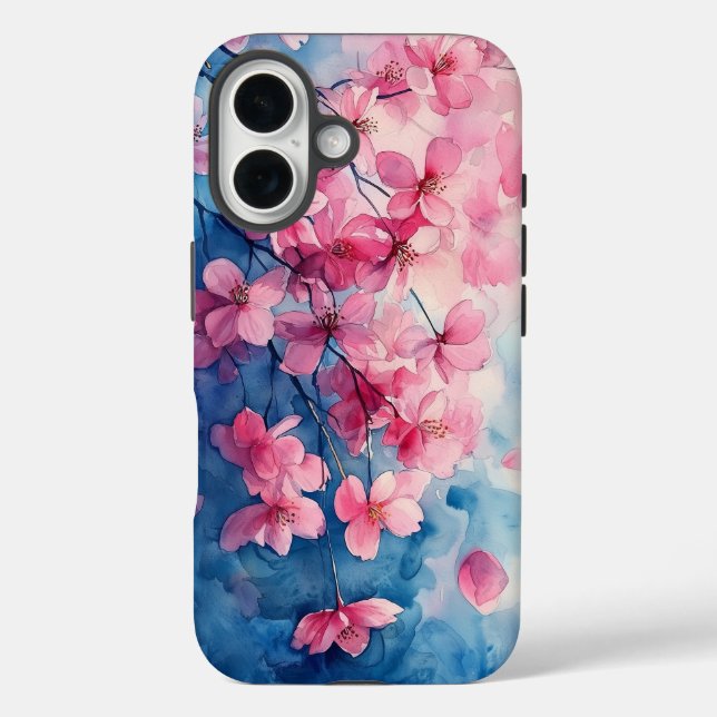Dream Watercolor Cherry Blossom Petal Phone Case (Back)