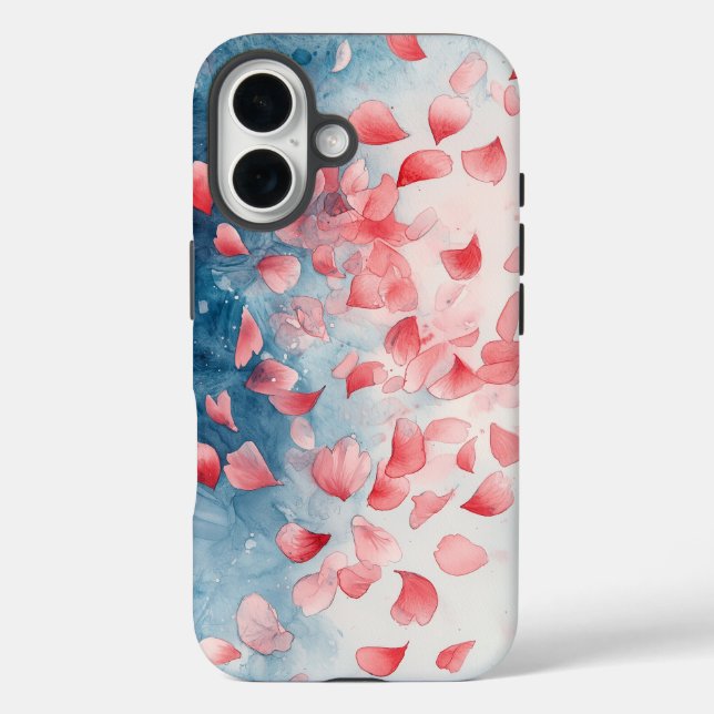 Dream Watercolor Falling Petals Floral Phone Case (Back)