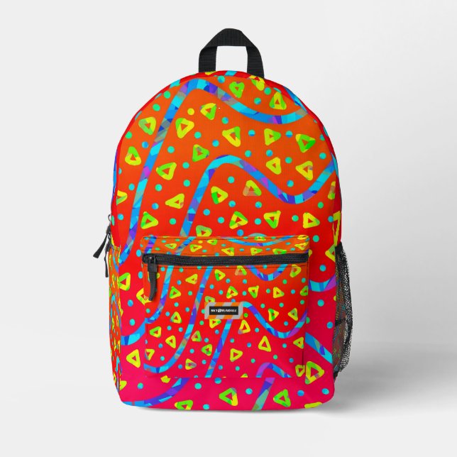 Dream Wave Festival - Warm Candy Rain Printed Backpack (Front)