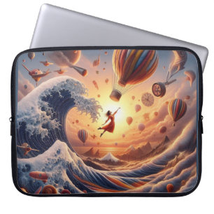 Dream Weaver's Journey: Fantasy Hot Air Balloons Laptop Sleeve