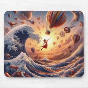 Dream Weaver's Journey: Fantasy Hot Air Balloons Mouse Mat