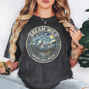 Dream Wild Explore Nature Mountain Badge T-Shirt