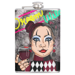 Dream Wild Goth Girl Hip Flask