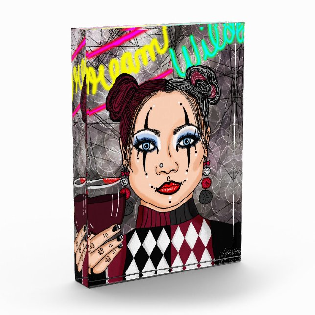 Dream Wild | Gothic Harlequin Jester Girl    Photo Block (Left)