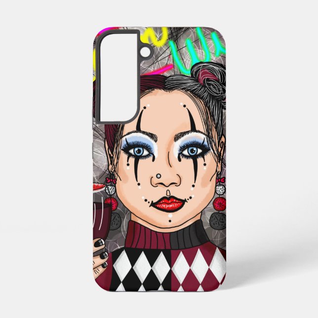Dream Wild | Gothic Harlequin Jester Girl   Samsung Galaxy S22 Case (Back)