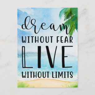 Dream Without Fear Beach Theme Postcard