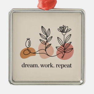 Dream. Work. Repeat Metal Tree Decoration