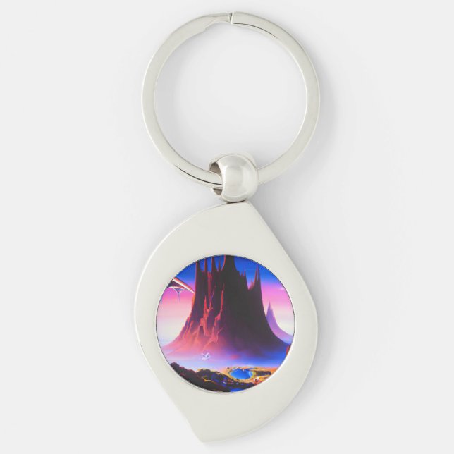 Dream World Oil Painting Key Ring (Front)