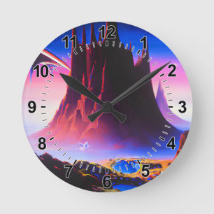 Dream World Oil Painting Round Clock