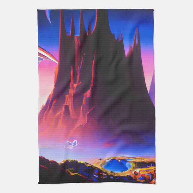 Dream World Oil Painting Tea Towel (Vertical)