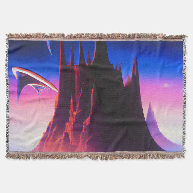 Dream World Oil Painting Throw Blanket (Front)