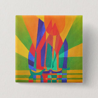 Dreamboat A Cubist Junk In Primary Colours 15 Cm Square Badge