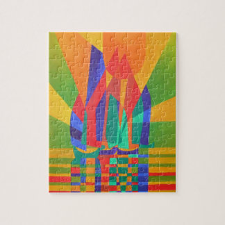 Dreamboat A Cubist Junk In Primary Colours Jigsaw Puzzle